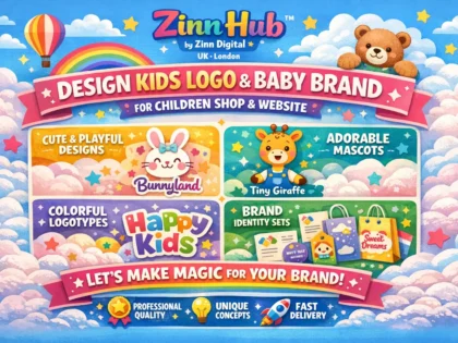 Design kids logo and baby brand for children shop or website