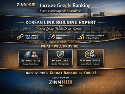 increase google ranking korea homepage SEO backlinks korean link building
