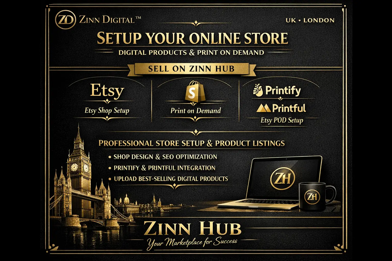 Setup Etsy Digital Products Shop, Shopify Print On Demand Etsy Printify Printful 1 Setup Etsy Digital Products Shop