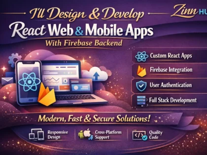I'll design and develop React web mobile apps with Firebase backend
