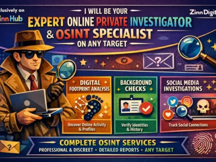 be your expert online private investigator and osint specialist on any target