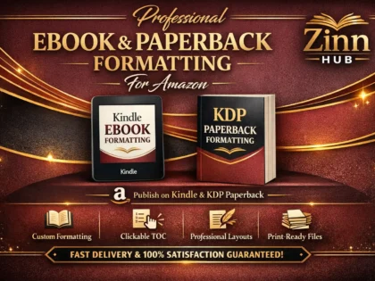 do kindle ebook and KDP paperback book formatting for amazon