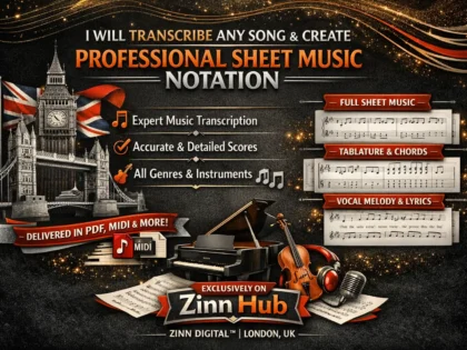 I will transcribe any song and create professional sheet music notation