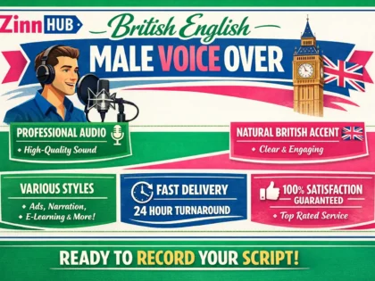 record a british english male voice over