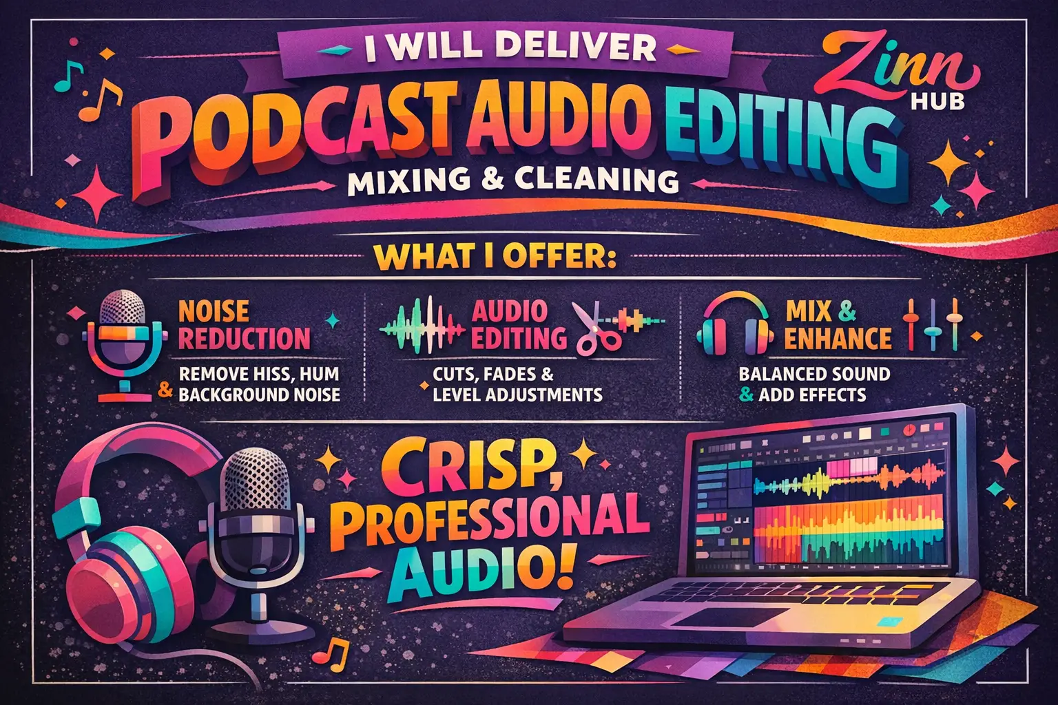 Deliver Podcast Audio Editing, Mixing And Cleaning 1 Deliver Podcast Audio Editing