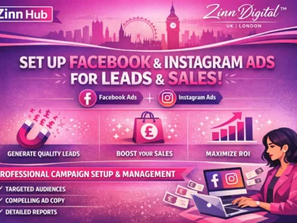 Set up Facebook and Instagram adverts for leads and sales