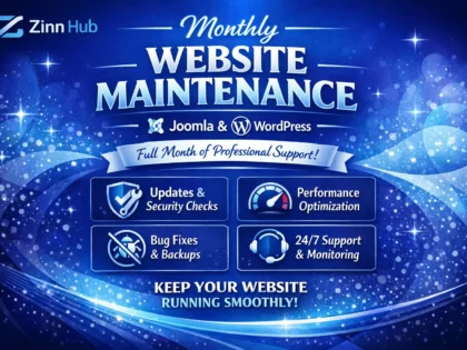 provide whole month joomla or wordpress website maintenance