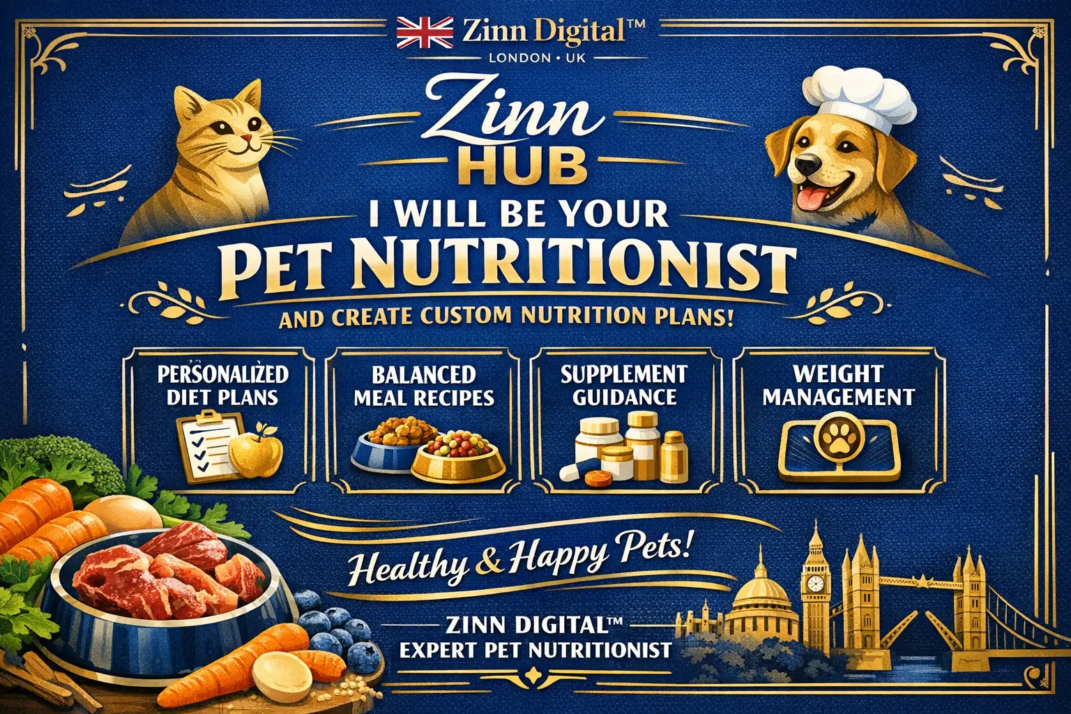 Unë do të krijoj një plan ushqimor të personalizuar për qenin ose macen tuaj 1 Bëhuni nutricionisti i kafshës suaj dhe ofroni plane ushqimore