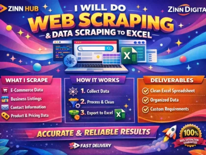 do professional web scraping and data scraping to excel