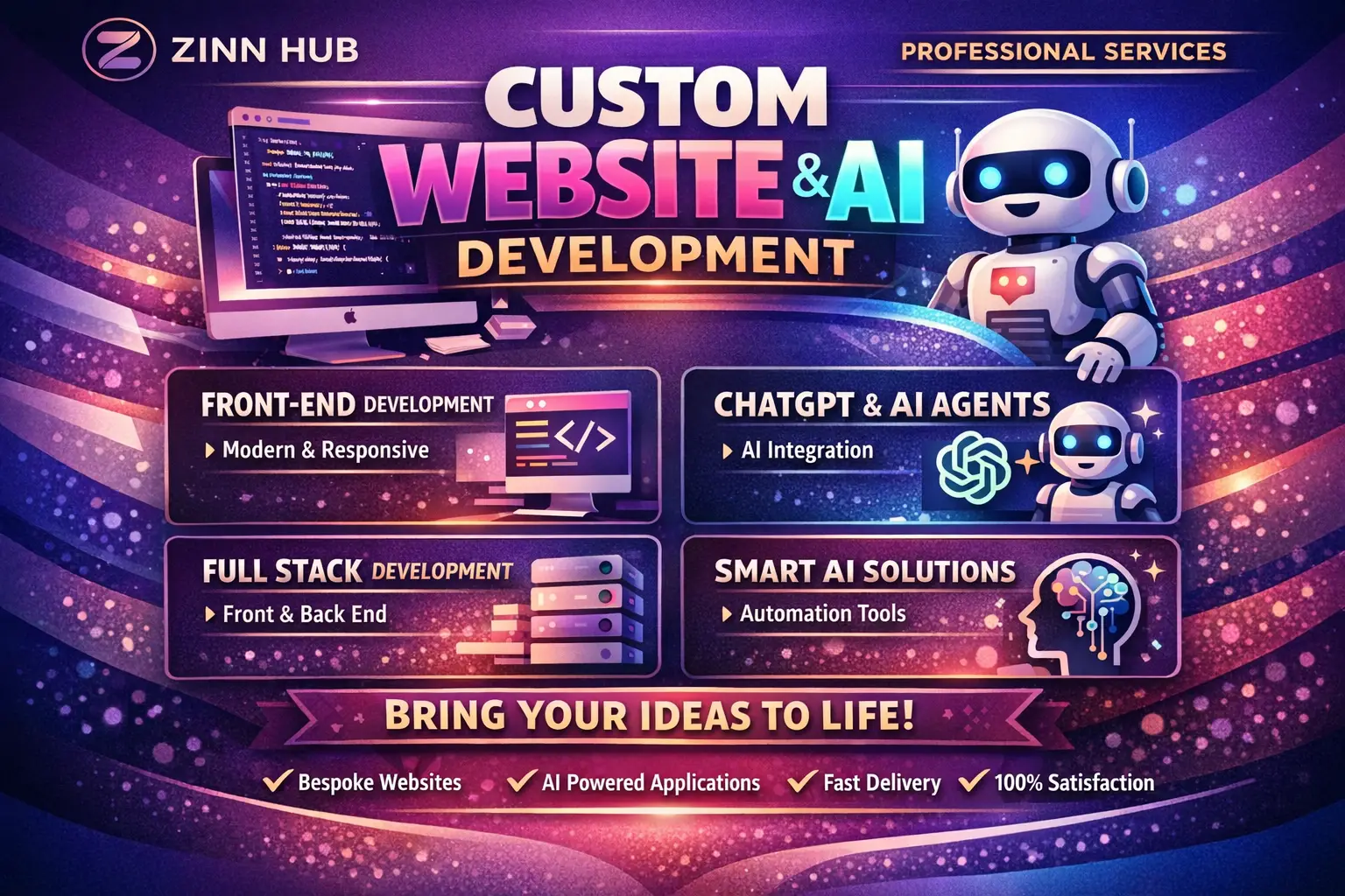 Do Custom Website Development,Front End Developer,Chatgpt,Ai Agent,Full Stack 1 Do Custom Website Development