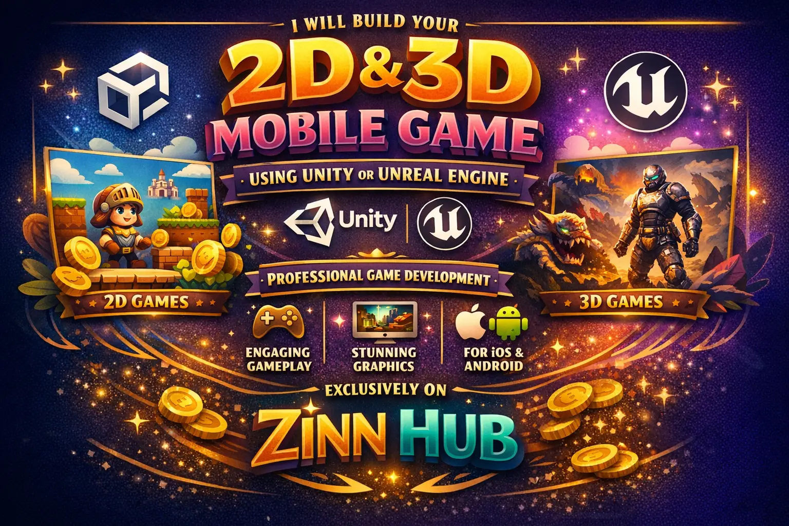 Build 2D 3D Mobile Game Using Unity Or Unreal Engine Game Development 1 Build 2D 3D Mobile Game Using Unity Or Unreal Engine Game Development