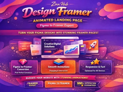 design framer animated landing page