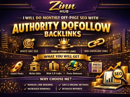 do monthly off page SEO service by white hat authority dofollow backlinks
