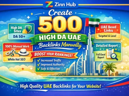 create 500 high da uae backlinks manually