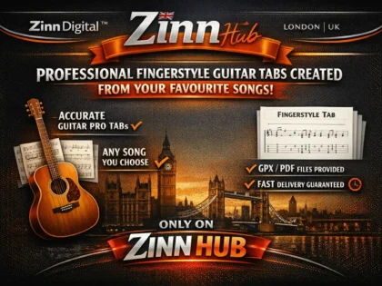 Create professional fingerstyle guitar pro tabs from your favourite songs