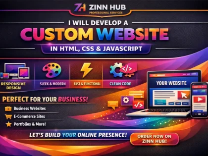 develop a custom website in html css js for your business