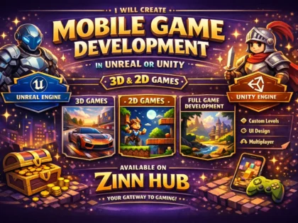 do mobile game development in unreal or unity engine for 3d and 2d games