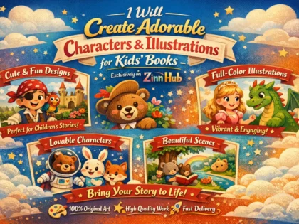 create adorable characters or illustrations for kids book