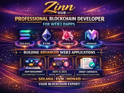 be blockchain developer for web3 dapp uniswap on solana evm monad