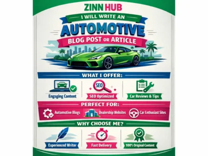 write an automotive blog post or article