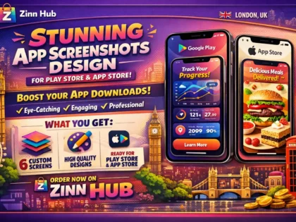 Design app screenshots for Play Store and App Store