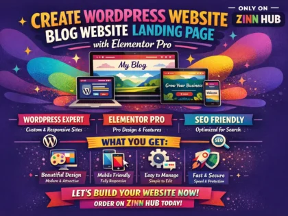 create wordpress website blog website landing page with elementor pro