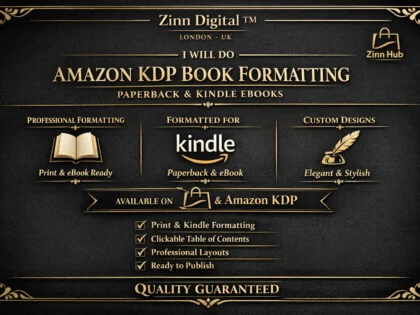 do amazon KDP book formatting, paperback and kindle ebook formatting