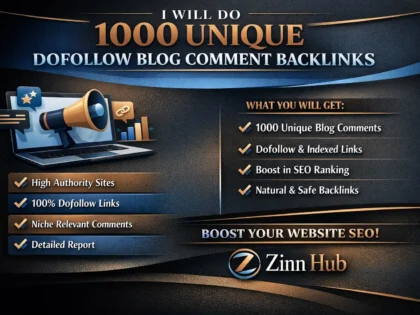 do 1000 unique dofollow blog comment high quality  backlinks