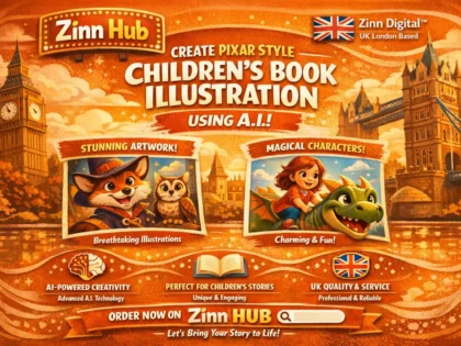 create pixar style childrens book illustration using ai