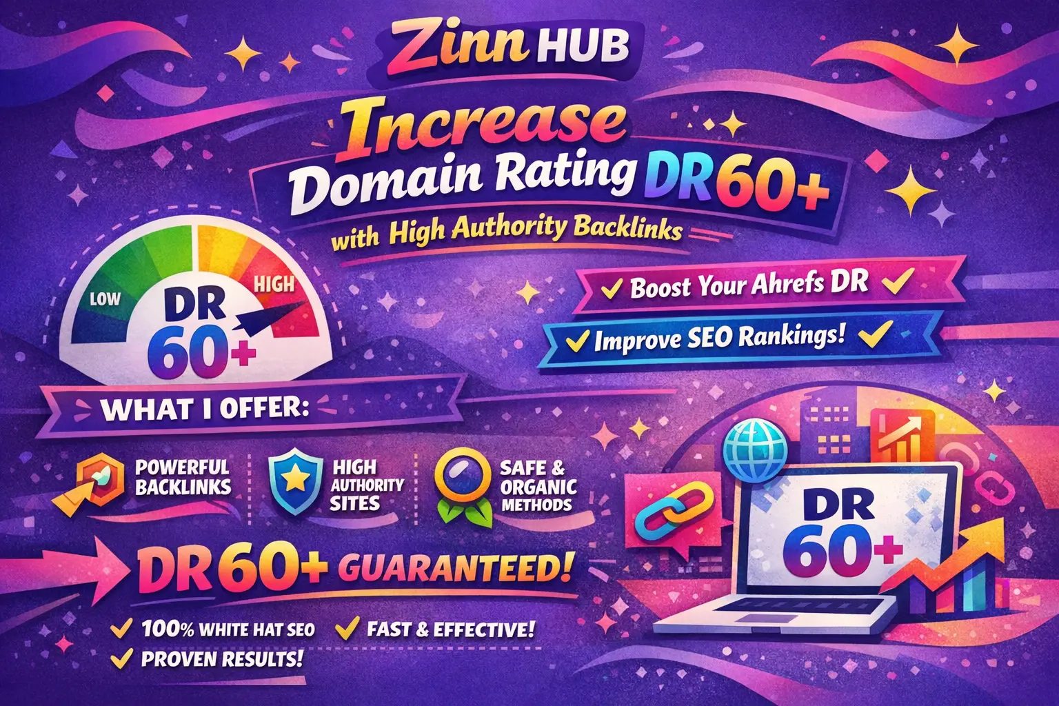 I Will Build High Authority Dr 60+ Dofollow Seo Backlinks 1 Increase Domain Rating Ahrefs Dr 60 Plus Using High Authority Seo Backlinks