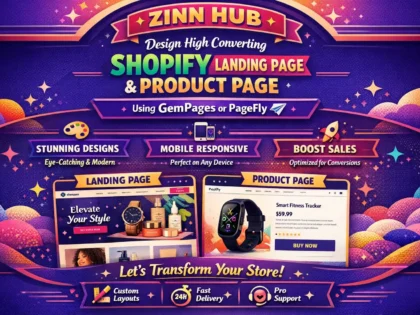 design high converting shopify landing page, product page by gempages or pagefly