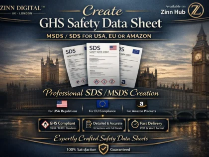 create ghs safety data sheet msds sds for USA eu or amazon