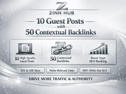 Provide 10 Guest Post With 50 Contextual Backlinks