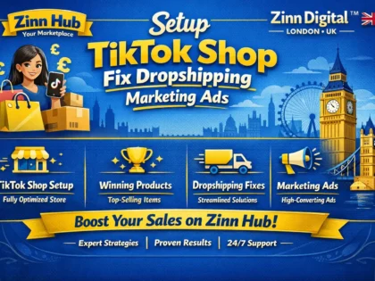 Setup TikTok Shop Fix Dropshipping Marketing & Ads by Zinn Digital ™