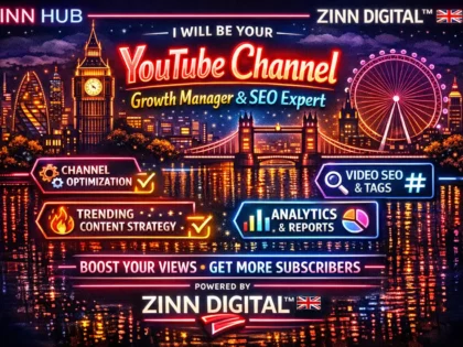 Be Your Youtube Channel Growth Manager And Seo Expert With Zinn Digital ™
