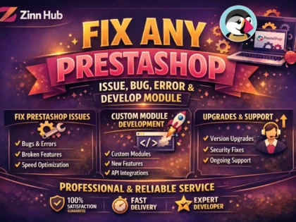 fix any prestashop issue bug error and develop module