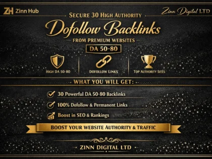 Secure 30 High Authority Dofollow Backlinks from Premium Websites (DA 50-80)
