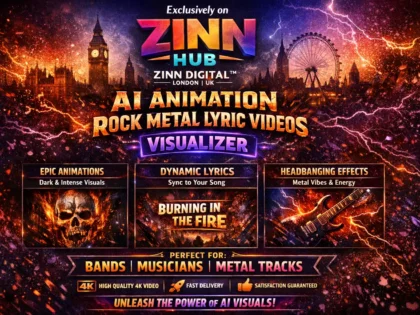 create an ai animation rock metal lyric video visualizer