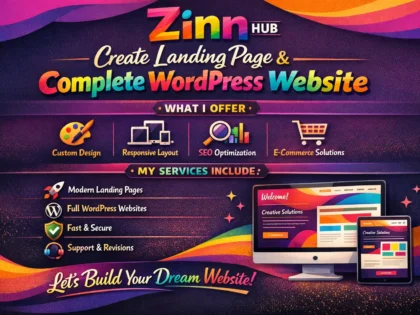 create landing page and complete wordpress website