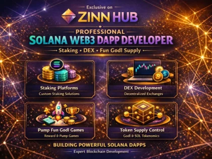 be blockchain developer for solana web3 dapp as staking dex pump fun godl supply