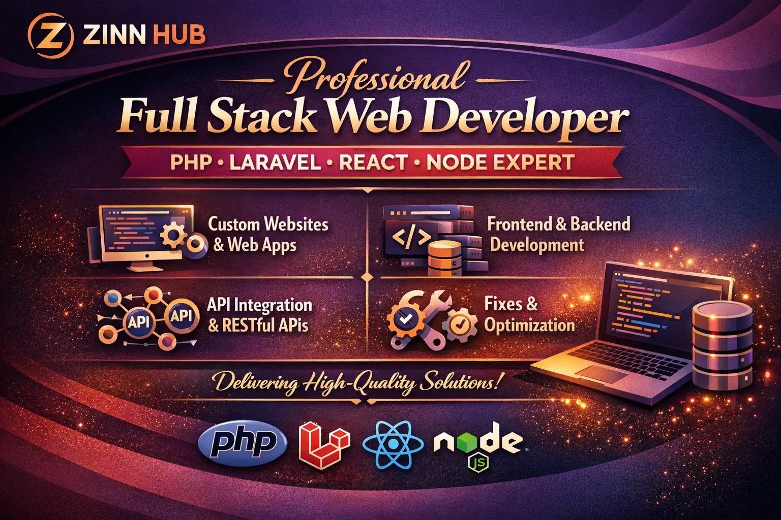 Professional Full Stack Web Developer - Php Laravel React Node Expert 1 Professional Full Stack Web Developer - Php Laravel React Node Expert