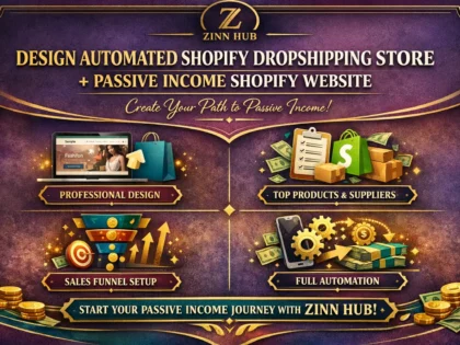 Design Automated Shopify Dropshipping Store Or Passive Income Shopify Website