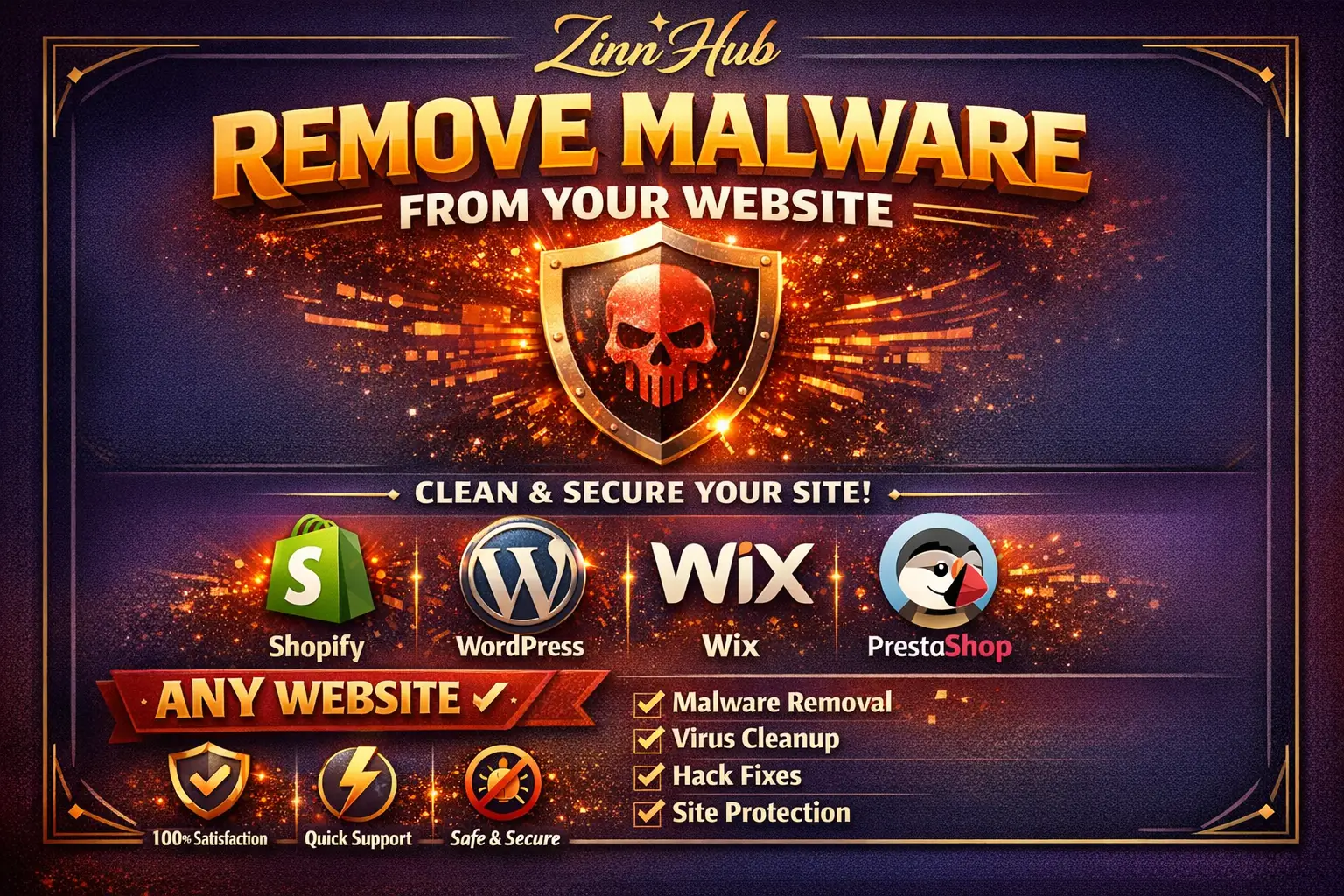 Remove Malware, Shopify, Wordpress, Wix, Prestashop, Any Website 1 Remove Malware