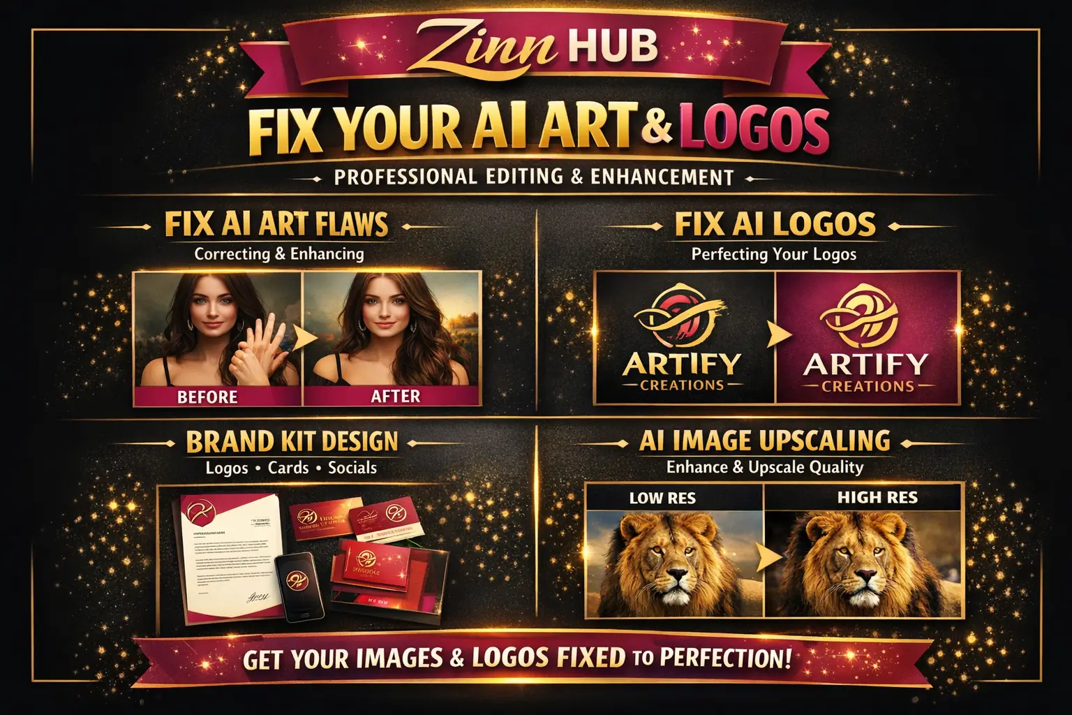 Fix Ai Art, Fix Ai Logo, Fix Flaws, Brand Kit And Ai Image Upscale Editing 1 Fix Ai Art