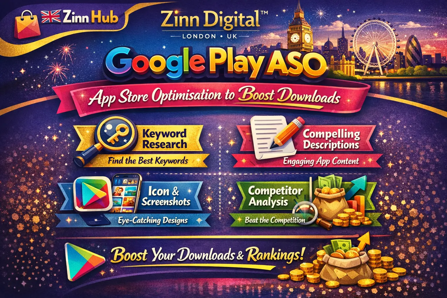 Ottimizzerò la tua app store e la tua scheda Google Play per più download 1 Google Play Aso & Ottimizzazione App Store per aumentare i download