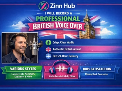 record a professional male british english voice over