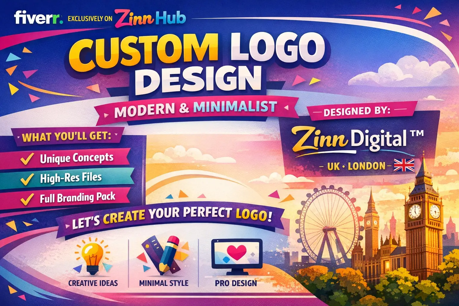 Create Custom Modern Minimalist Business Logo Design With Zinn Hub 1 Create Custom Modern Minimalist Business Logo Design With Zinn Hub