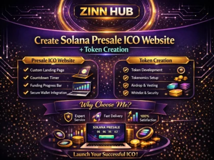 create solana presale ico website with token creation