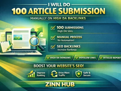 Do 100 Article Submission Manually On High Da Backlinks