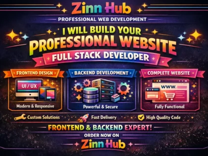 Build Professional Website As Full Stack Developer